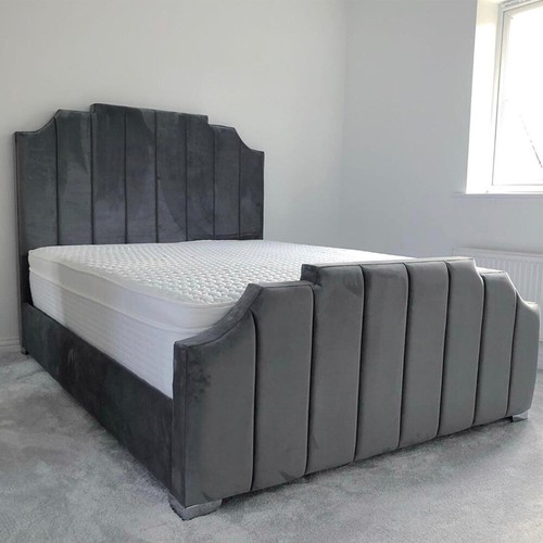 Art deco upholstered ottoman - art,