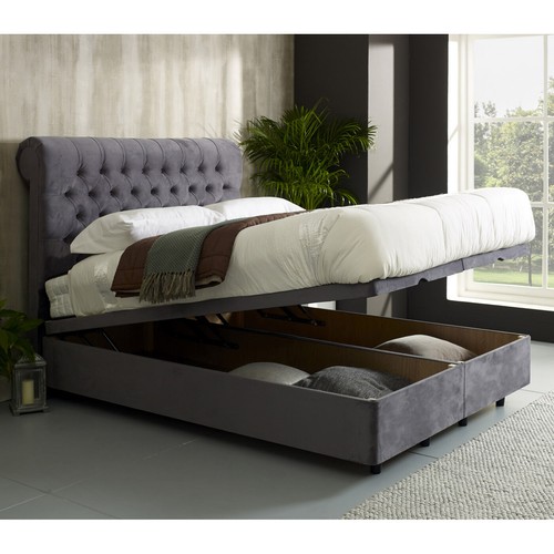 Sleigh chesterfield bed - bed, gas