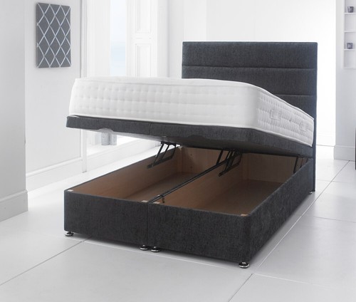 Chenille upholstered ottoman - upholstered,