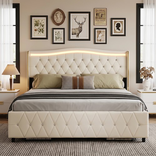 4ft6 upholstered double bed - 4ft6,