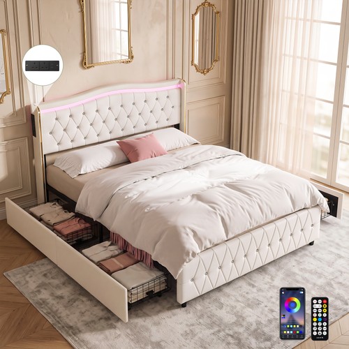 4ft6 upholstered double bed - upholstered,