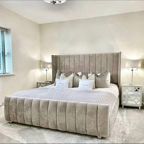 Bedcraft panel wingback bed - bedcraft,
