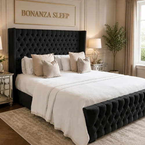 Chesterfield winged bed frame - winged,