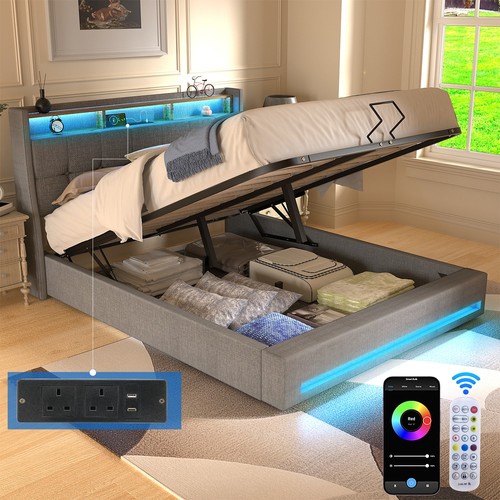 4ft6 ottoman upholstered bed - 4ft6,
